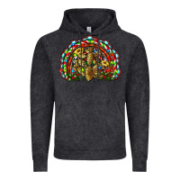 Vintage Black christmas rainbow with leopard cactus Vintage Hoodie - RanaPortraitStore