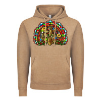 Vintage Coffee christmas rainbow with leopard cactus Vintage Hoodie - RanaPortraitStore