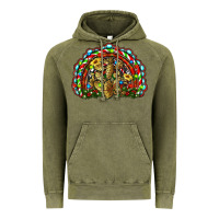 Vintage Olive christmas rainbow with leopard cactus Vintage Hoodie - RanaPortraitStore