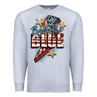 Heather Grey Back the blue Premium Sweatshirt - FaDigitalArtStudio