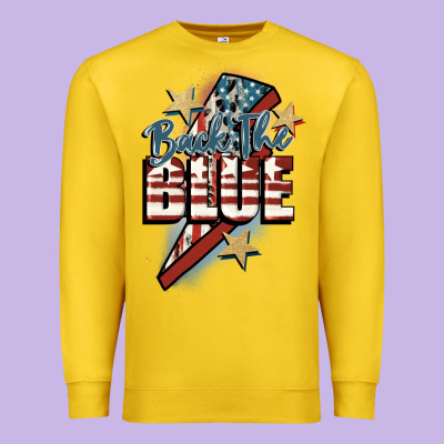 Back The Blue Premium Sweatshirt Designed By Fadigitalartstudio