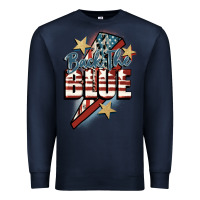 Navy Back the blue Premium Sweatshirt - FaDigitalArtStudio