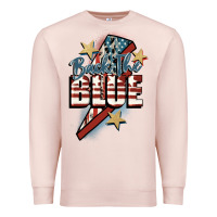 Pale Pink Back the blue Premium Sweatshirt - FaDigitalArtStudio