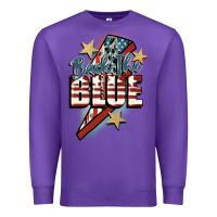 Purple Back the blue Premium Sweatshirt - FaDigitalArtStudio
