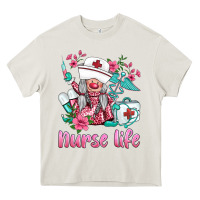 Cream nurse gnomies nurse  life spring Heavy Core Tee - BarkalooDesign