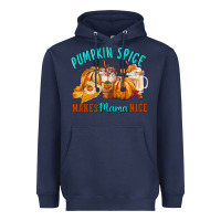 Navy Pumpkin Spice Make Mama Nice Heavyweight Hoodie - FaDigitalArtStudio