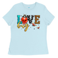 Baby Blue love bug lady bug Ladies Tee - LillyAllenDesigns