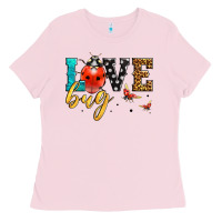 Bubblegum Pink love bug lady bug Ladies Tee - LillyAllenDesigns
