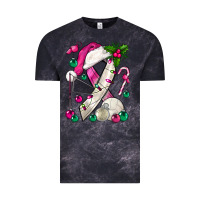 Cloud Black Pink Christmas Breast Cancer Ribbon Volleyball Vintage Tee - BundleAndBundleShop