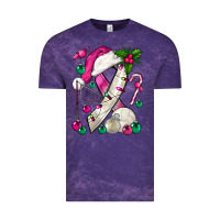 Cloud Purple Pink Christmas Breast Cancer Ribbon Volleyball Vintage Tee - BundleAndBundleShop