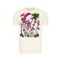 Vintage Arctic Pink Christmas Breast Cancer Ribbon Volleyball Vintage Tee - BundleAndBundleShop
