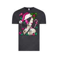 Vintage Black Pink Christmas Breast Cancer Ribbon Volleyball Vintage Tee - BundleAndBundleShop