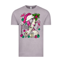 Vintage Zinc Pink Christmas Breast Cancer Ribbon Volleyball Vintage Tee - BundleAndBundleShop