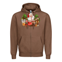 Chestnut christmas santa coffee cups Zipper Hoodie - CowGirlArtShop
