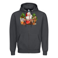 Smoke christmas santa coffee cups Zipper Hoodie - CowGirlArtShop