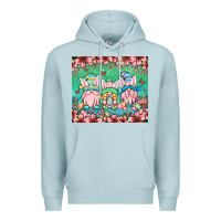 Blue Mist Easter gnomes Premium Hoodie - OliviaCreatesArt