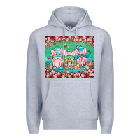 Heather Grey Easter gnomes Premium Hoodie - OliviaCreatesArt