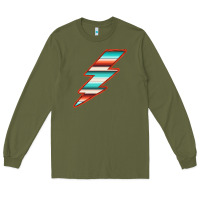 Army Green Teal and Orange Serape Lightning Long Sleeve Tee - Bettercallsaul