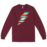 Burgundy Teal and Orange Serape Lightning Long Sleeve Tee - Bettercallsaul