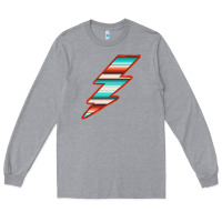 Heather Grey Teal and Orange Serape Lightning Long Sleeve Tee - Bettercallsaul