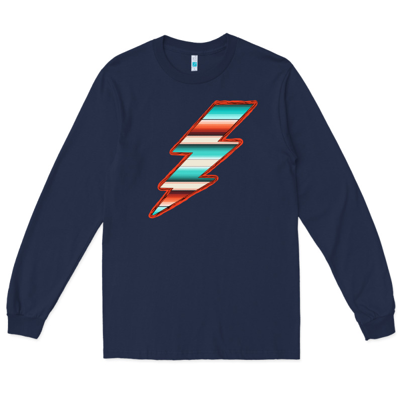 Teal And Orange Serape Lightning Long Sleeve Tee by Bettercallsaul | Teevron