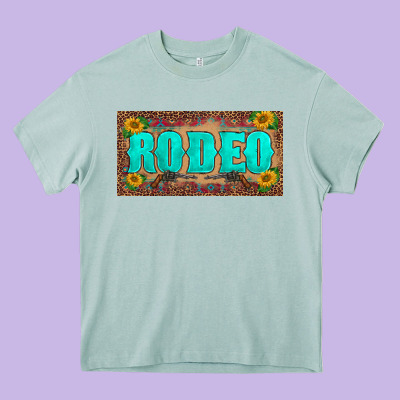 Western Rodeo Sunflowers Weapon  License Plate Template Heavy Core Tee Designed By Barkaloodesign