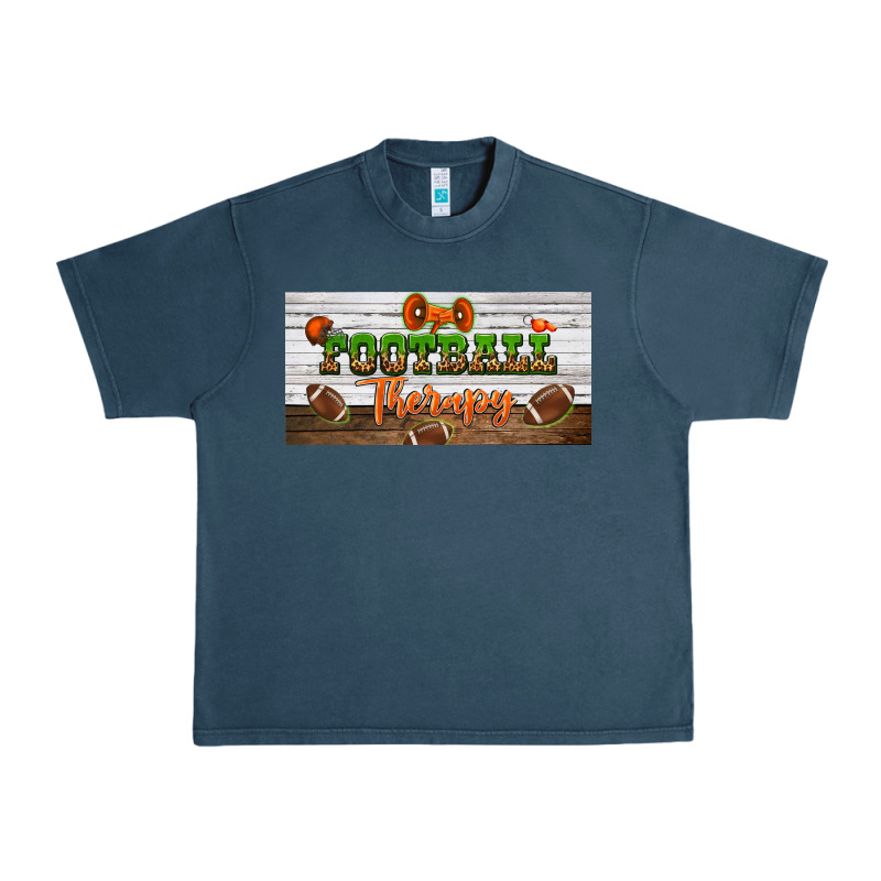 Football Therapy License Plate Urban Heavy Tee by BundleAndBundleShop | Teevron
