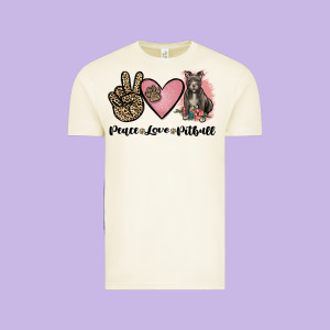 Peace Love Pitbull Vintage Tee Designed By Jahusdesignshop