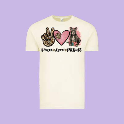 Peace Love Pitbull Vintage Tee Designed By Jahusdesignshop