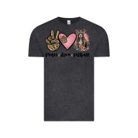 Vintage Black peace love pitbull Vintage Tee - JahusDesignShop
