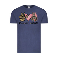 Vintage Denim peace love pitbull Vintage Tee - JahusDesignShop