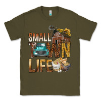 Army Green Small Town Life Classic Tee - BundleAndBundleShop