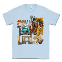 Dusty Blue Small Town Life Classic Tee - BundleAndBundleShop