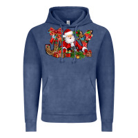 Vintage Denim joy christmas with santa bbs Vintage Hoodie - BundleAndBundleShop