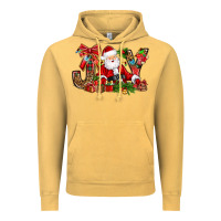 Vintage Mustard joy christmas with santa bbs Vintage Hoodie - BundleAndBundleShop