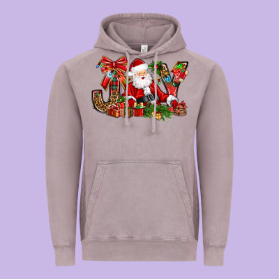 Joy Christmas With Santa Bbs Vintage Hoodie Designed By Bundleandbundleshop