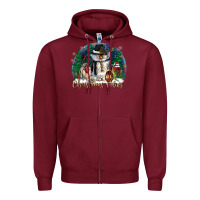 Burgundy christmas vibes Zipper Hoodie - CowGirlArtShop