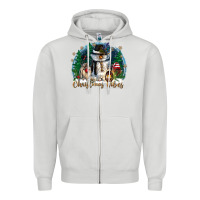Dove Grey christmas vibes Zipper Hoodie - CowGirlArtShop