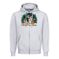 Heather Grey christmas vibes Zipper Hoodie - CowGirlArtShop
