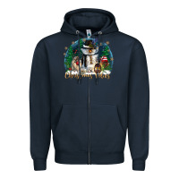 Navy christmas vibes Zipper Hoodie - CowGirlArtShop