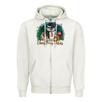 Oatmeal Heather christmas vibes Zipper Hoodie - CowGirlArtShop
