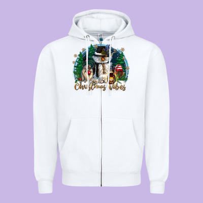 Christmas Vibes Zipper Hoodie Designed By Cowgirlartshop