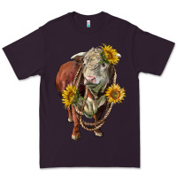 Plum hereford bull rope and sunflowers Premium Tee - LillyAllenDesigns