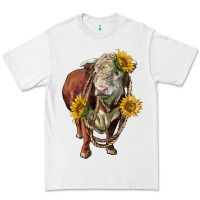 White hereford bull rope and sunflowers Premium Tee - LillyAllenDesigns