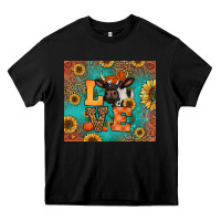 Black love autumn cow Heavy Core Tee - Jasminsmagicworld