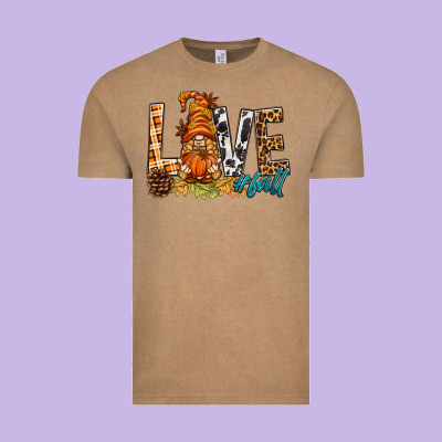 Love Fall Gnome Vintage Tee Designed By Bundleandbundleshop