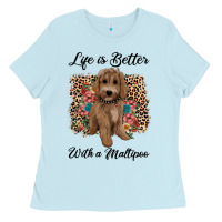 Baby Blue life is better with a maltipoo Ladies Tee - BarkalooDesign