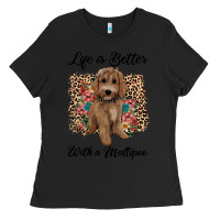 Black life is better with a maltipoo Ladies Tee - BarkalooDesign