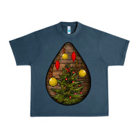 Midnight Navy christmas  teardrop Urban Heavy Tee - BundleAndBundleShop