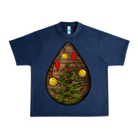 Navy christmas  teardrop Urban Heavy Tee - BundleAndBundleShop